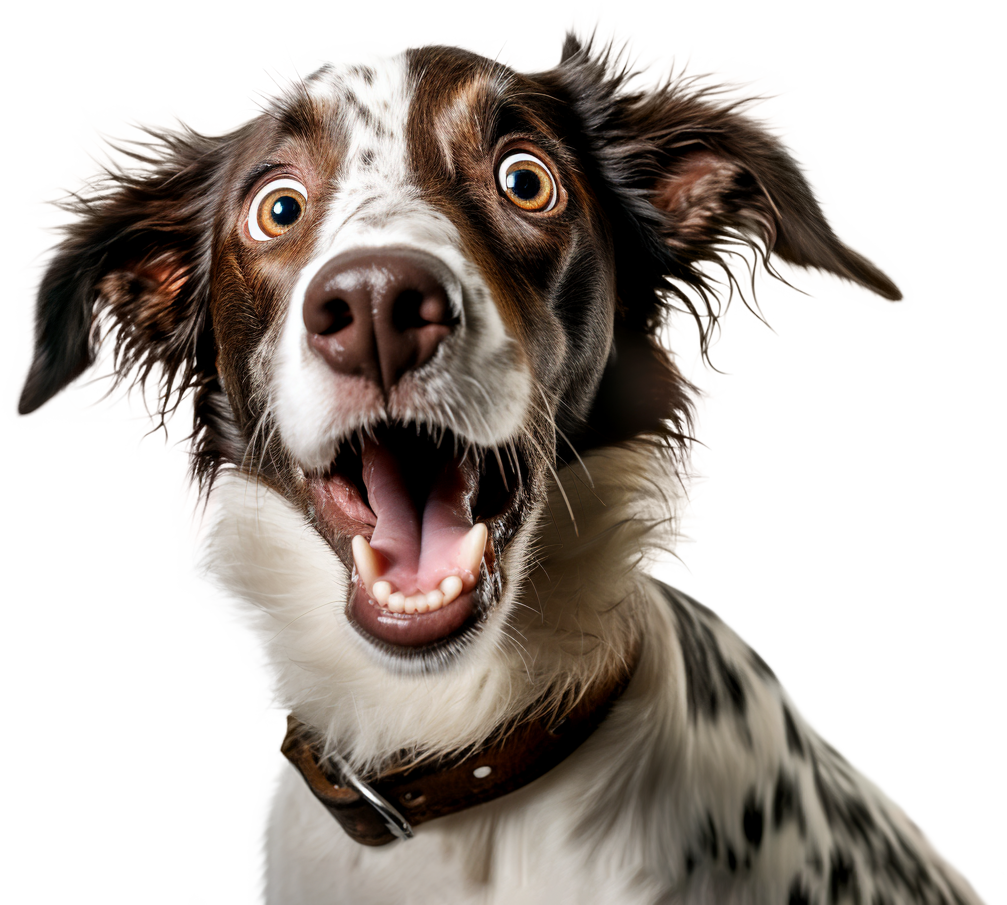 Funny dog muzzle on a transparent background